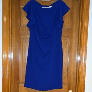 DKNY Blue Flutter Short Sleeve Dress